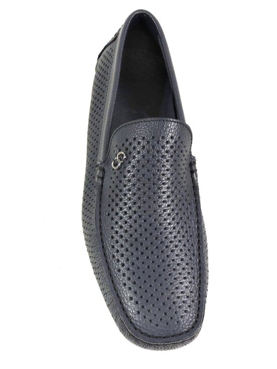 CASADEI ?? MEN\'S NAVY BLUE SOFT LEATHER COMFORT FLAT SUMMER LOAFERS main image 6